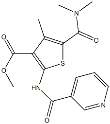 methyl 5-[(dimethylamino)carbonyl]-4-methyl-2-[(3-pyridinylcarbonyl)amino]-3-thiophenecarboxylate Struktur