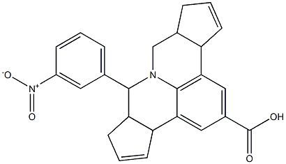 7-{3-nitrophenyl}-3b,6,6a,7,9,9a,10,12a-octahydrocyclopenta[c]cyclopenta[4,5]pyrido[3,2,1-ij]quinoline-2-carboxylic acid Struktur