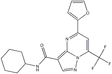 N-cyclohexyl-5-(2-furyl)-7-(trifluoromethyl)pyrazolo[1,5-a]pyrimidine-3-carboxamide Struktur