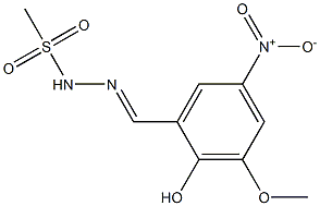 N'-{2-hydroxy-5-nitro-3-methoxybenzylidene}methanesulfonohydrazide Struktur