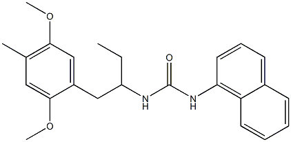 N-[1-(2,5-dimethoxy-4-methylbenzyl)propyl]-N'-(1-naphthyl)urea Struktur