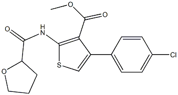 methyl 4-(4-chlorophenyl)-2-[(tetrahydro-2-furanylcarbonyl)amino]-3-thiophenecarboxylate Struktur