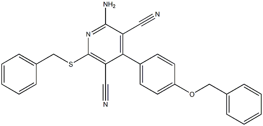 2-amino-4-[4-(benzyloxy)phenyl]-6-(benzylsulfanyl)-3,5-pyridinedicarbonitrile Struktur