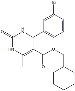 cyclohexylmethyl 4-(3-bromophenyl)-6-methyl-2-oxo-1,2,3,4-tetrahydro-5-pyrimidinecarboxylate Struktur