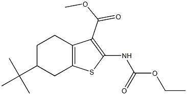 methyl 6-tert-butyl-2-[(ethoxycarbonyl)amino]-4,5,6,7-tetrahydro-1-benzothiophene-3-carboxylate Struktur