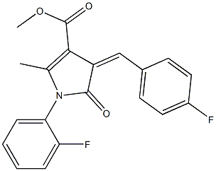 methyl 4-(4-fluorobenzylidene)-1-(2-fluorophenyl)-2-methyl-5-oxo-4,5-dihydro-1H-pyrrole-3-carboxylate Struktur