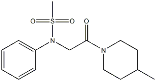 N-[2-(4-methyl-1-piperidinyl)-2-oxoethyl]-N-phenylmethanesulfonamide Struktur