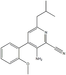 3-amino-6-isobutyl-4-(2-methoxyphenyl)-2-pyridinecarbonitrile Struktur