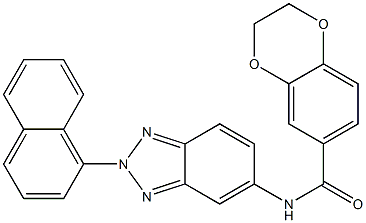 N-[2-(1-naphthyl)-2H-1,2,3-benzotriazol-5-yl]-2,3-dihydro-1,4-benzodioxine-6-carboxamide Struktur