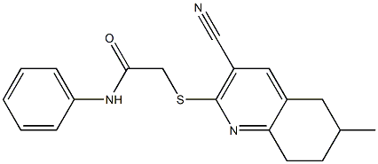 2-[(3-cyano-6-methyl-5,6,7,8-tetrahydro-2-quinolinyl)sulfanyl]-N-phenylacetamide Struktur