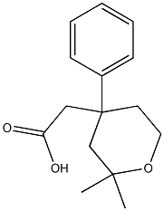 (2,2-dimethyl-4-phenyltetrahydro-2H-pyran-4-yl)acetic acid Struktur