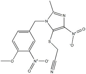 [(4-nitro-1-{3-nitro-4-methoxybenzyl}-2-methyl-1H-imidazol-5-yl)sulfanyl]acetonitrile Struktur