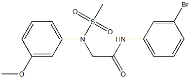 N-(3-bromophenyl)-2-[3-methoxy(methylsulfonyl)anilino]acetamide Struktur