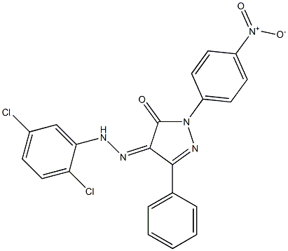 1-(4-nitrophenyl)-3-phenyl-1H-pyrazole-4,5-dione 4-[N-(2,5-dichlorophenyl)hydrazone] Struktur