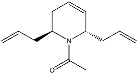 1-[(2S,6S)-2,6-diallyl-3,6-dihydro-1(2H)-pyridinyl]-1-ethanone Struktur