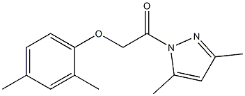 2-(2,4-dimethylphenoxy)-1-(3,5-dimethyl-1H-pyrazol-1-yl)-1-ethanone Struktur