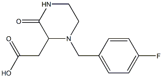 2-[1-(4-fluorobenzyl)-3-oxo-2-piperazinyl]acetic acid Struktur