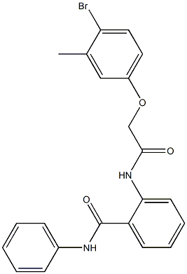 2-{[2-(4-bromo-3-methylphenoxy)acetyl]amino}-N-phenylbenzamide Struktur