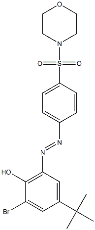 2-bromo-4-(tert-butyl)-6-{(E)-2-[4-(4-morpholinylsulfonyl)phenyl]diazenyl}phenol Struktur