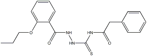 2-phenyl-N-{[2-(2-propoxybenzoyl)hydrazino]carbothioyl}acetamide Struktur