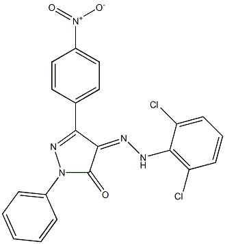 3-(4-nitrophenyl)-1-phenyl-1H-pyrazole-4,5-dione 4-[N-(2,6-dichlorophenyl)hydrazone] Struktur