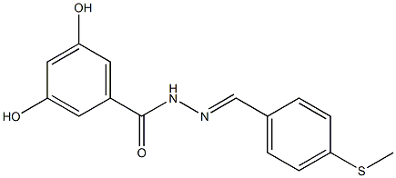 3,5-dihydroxy-N'-{(E)-[4-(methylsulfanyl)phenyl]methylidene}benzohydrazide Struktur