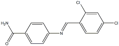 4-{[(E)-(2,4-dichlorophenyl)methylidene]amino}benzamide Struktur