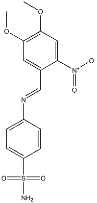 4-{[(E)-(4,5-dimethoxy-2-nitrophenyl)methylidene]amino}benzenesulfonamide Struktur