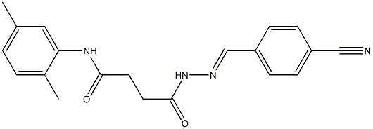 4-{2-[(E)-(4-cyanophenyl)methylidene]hydrazino}-N-(2,5-dimethylphenyl)-4-oxobutanamide Struktur