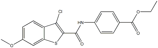 ethyl 4-{[(3-chloro-6-methoxy-1-benzothiophen-2-yl)carbonyl]amino}benzoate Struktur