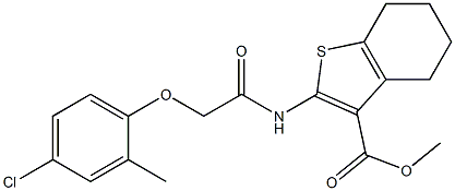 methyl 2-{[2-(4-chloro-2-methylphenoxy)acetyl]amino}-4,5,6,7-tetrahydro-1-benzothiophene-3-carboxylate Struktur