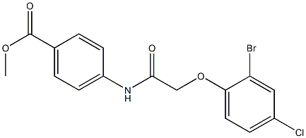 methyl 4-{[2-(2-bromo-4-chlorophenoxy)acetyl]amino}benzoate Struktur