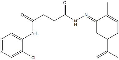 N-(2-chlorophenyl)-4-[2-(5-isopropenyl-2-methyl-2-cyclohexen-1-ylidene)hydrazino]-4-oxobutanamide Struktur