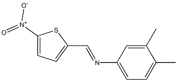 3,4-dimethyl-N-[(E)-(5-nitro-2-thienyl)methylidene]aniline Struktur