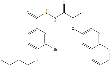 N'-(3-bromo-4-butoxybenzoyl)-2-(2-naphthyloxy)propanohydrazide Struktur