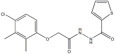 N'-[2-(4-chloro-2,3-dimethylphenoxy)acetyl]-2-thiophenecarbohydrazide Struktur