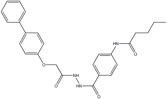 N-[4-({2-[2-([1,1'-biphenyl]-4-yloxy)acetyl]hydrazino}carbonyl)phenyl]pentanamide Struktur