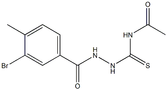 N-{[2-(3-bromo-4-methylbenzoyl)hydrazino]carbothioyl}acetamide Struktur