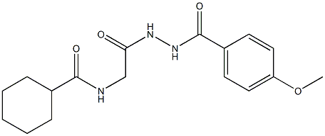 N-{2-[2-(4-methoxybenzoyl)hydrazino]-2-oxoethyl}cyclohexanecarboxamide Struktur