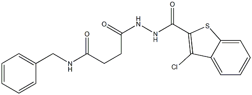 N-benzyl-4-{2-[(3-chloro-1-benzothiophen-2-yl)carbonyl]hydrazino}-4-oxobutanamide Struktur