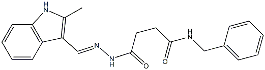 N-benzyl-4-{2-[(E)-(2-methyl-1H-indol-3-yl)methylidene]hydrazino}-4-oxobutanamide Struktur