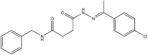 N-benzyl-4-{2-[(E)-1-(4-chlorophenyl)ethylidene]hydrazino}-4-oxobutanamide Struktur