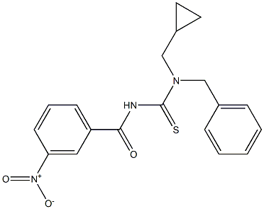 N-benzyl-N-(cyclopropylmethyl)-N'-(3-nitrobenzoyl)thiourea Struktur