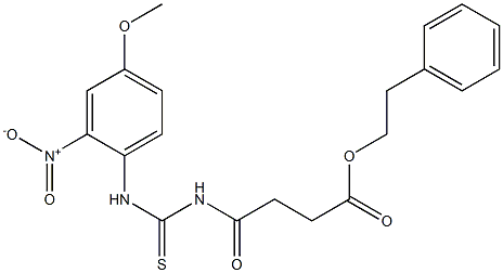 phenethyl 4-{[(4-methoxy-2-nitroanilino)carbothioyl]amino}-4-oxobutanoate Struktur