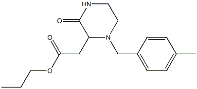 propyl 2-[1-(4-methylbenzyl)-3-oxo-2-piperazinyl]acetate Struktur