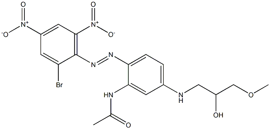 N-[2-(2-Bromo-4,6-dinitrophenylazo)-5-(2-hydroxy-3-methoxypropylamino)phenyl]acetamide Struktur