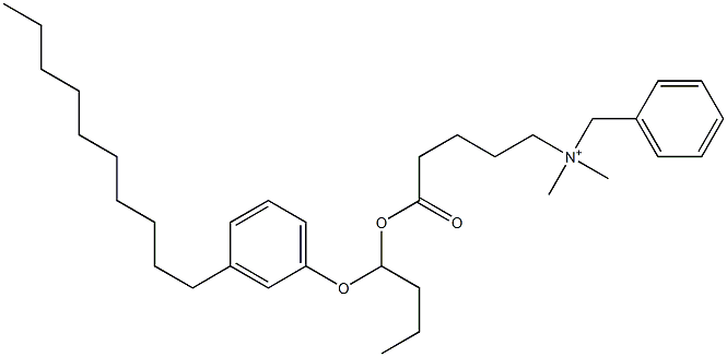 N,N-Dimethyl-N-benzyl-N-[4-[[1-(3-decylphenyloxy)butyl]oxycarbonyl]butyl]aminium Struktur