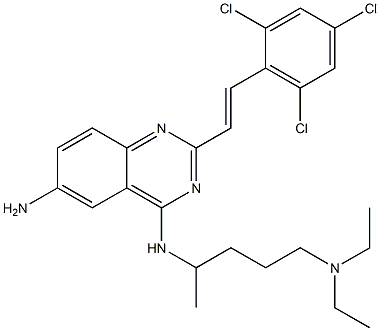 2-(2,4,6-Trichlorostyryl)-N-[4-(diethylamino)-1-methylbutyl]quinazoline-4,6-diamine Struktur