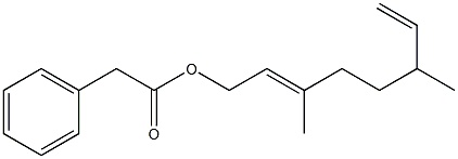 Phenylacetic acid 3,6-dimethyl-2,7-octadienyl ester Struktur