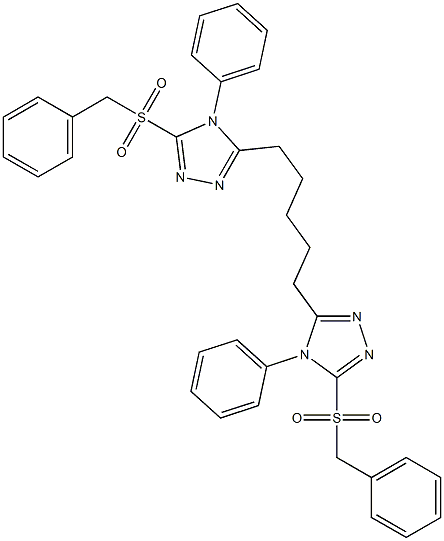 5,5'-(1,5-Pentanediyl)bis[4-(phenyl)-3-benzylsulfonyl-4H-1,2,4-triazole] Struktur